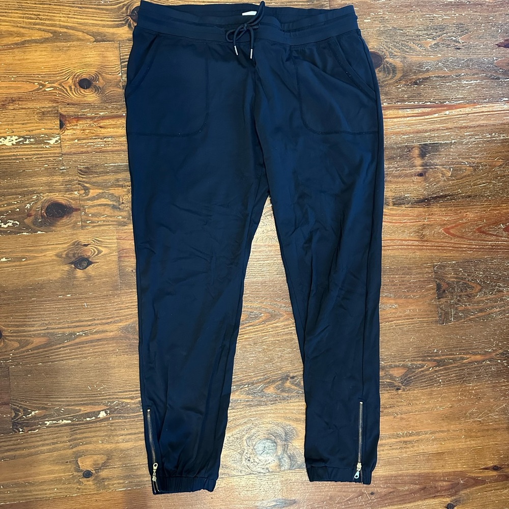 ZYIA Black Joggers with Zipper Details